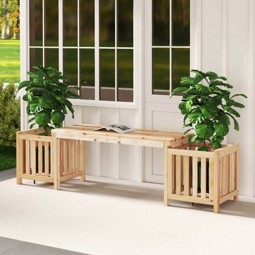 Patio wooden bench - wooden, with