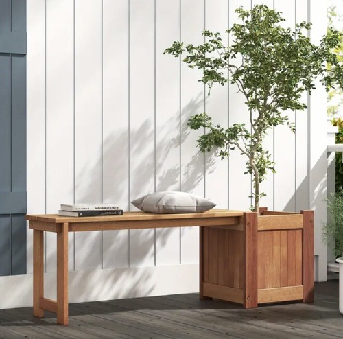 Bench with planter box - with,